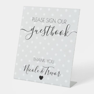 Nom personnalisé points gris panneau de calligraph