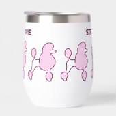 Nom personnalisé Poodles roses (Droite)