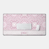 Nom personnalisé Pretty Rose Confetti Lace Mandala (Clavier et souris)