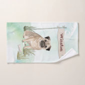 Nom personnalisé Pug Chien de compagnie (Serviette à main)