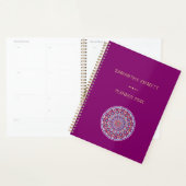 Nom personnalisé Purple Colorée Mandala Planner (Devant avec enveloppe)