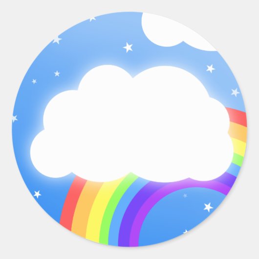 Nom personnalisé Rainbow cloud - autocollants (Devant)