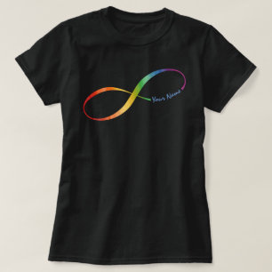 Nom personnalisé Rainbow Infinity T-shirt