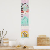 Nom personnalisé Rainbow kid Growth Poster (Cuisine)