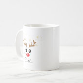 Nom personnalisé Reindeer Christmas Mug (Devant gauche)