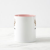 Nom personnalisé Reindeer Xmas Fête Mug (Centre)