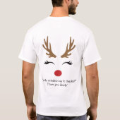Nom personnalisé Reindeer Xmas Vacances Tshirt (Dos)