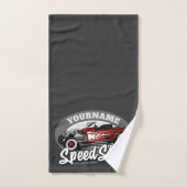 Nom personnalisé Rockabilly Roadster Speed Shop Ga (Serviette à main)