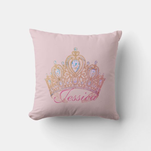 Nom personnalisé rose Coussin de la Couronne (Recto)