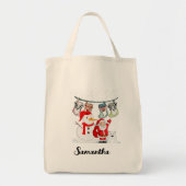 Nom personnalisé sac de Noël cadeau père Noël neig (Devant)