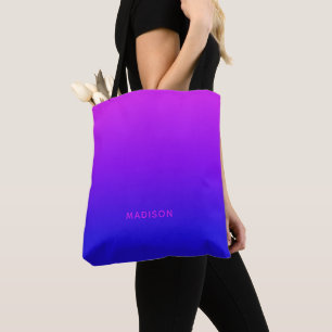 Nom personnalisé Sacs rose à bleu dégradé
