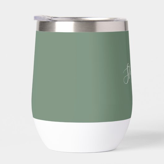 Nom personnalisé Sage Green Script Monogramme (Droite)
