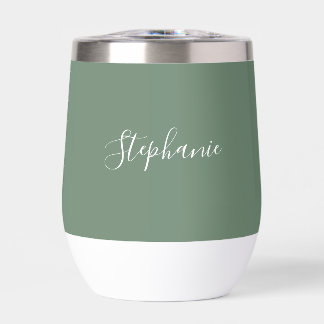 Nom personnalisé Sage Green Script Monogramme