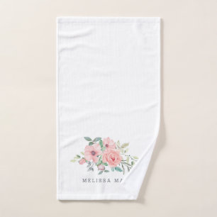 Nom personnalisé Serviette à main Floral Waterco