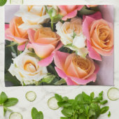 Nom personnalisé serviette de cuisine Rose (Plié)