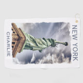 Nom personnalisé Serviette de golf de la Statue de (Horizontal)