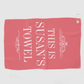 Nom personnalisé | Serviette de golf Monogram (Horizontal)