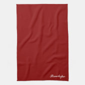 Nom personnalisé serviette de Noël rouge profond (Vertical)