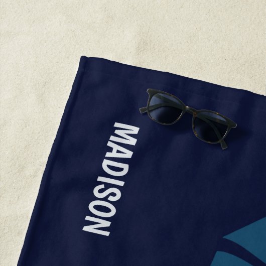 Nom personnalisé Serviette de plage de Pirate Ship (En situation)