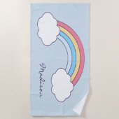 Nom personnalisé Serviette de plage Rainbow Sky (Devant)
