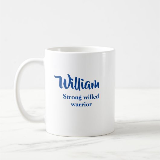Nom personnalisé Signification Nom William Mug (Gauche)