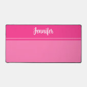 Nom personnalisé simple et joli rose chaud rayé (Recto)