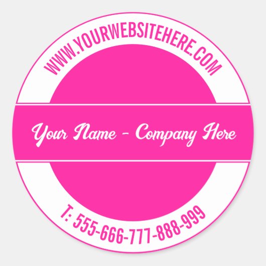 Nom personnalisé Site Web Téléphone Sticker rond V (Devant)