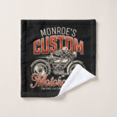 Nom personnalisé Skeleton Motorcycle Boutique (Gant de toilette)