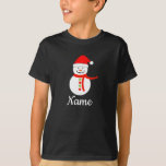 Nom personnalisé Snowman Christmas T-Shirt<br><div class="desc">Nom personnalisé Snowman Noël</div>