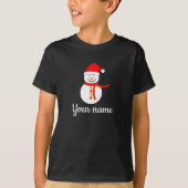 Nom personnalisé Snowman Christmas T-Shirt (Devant)