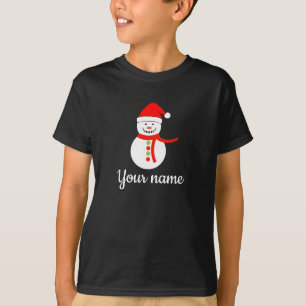 Nom personnalisé Snowman Christmas T-Shirt