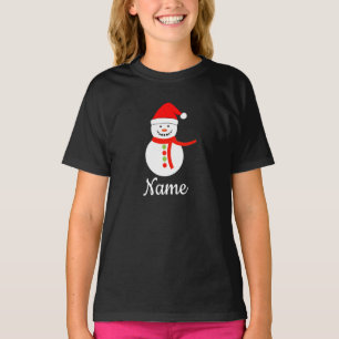 Nom personnalisé Snowman Christmas T-Shirt
