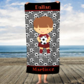 Nom personnalisé Soccer Boys serviette de bain pou