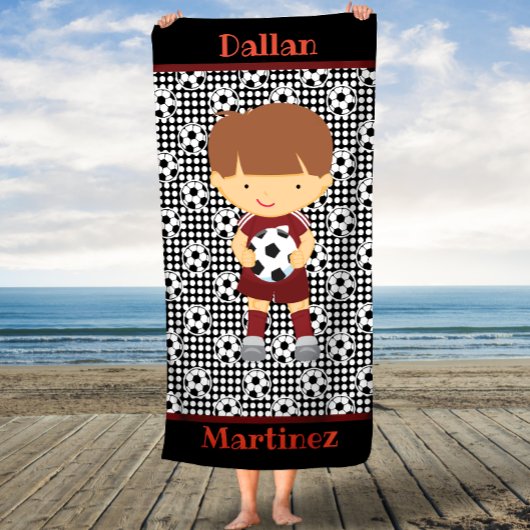 Nom personnalisé Soccer Boys serviette de bain pou