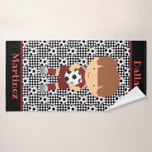 Nom personnalisé Soccer Boys serviette de bain pou (Serviette de bain)
