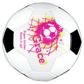 Nom personnalisé soccer but de grève filles rose (Tourné)