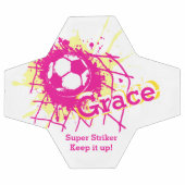 Nom personnalisé soccer but de grève filles rose (Plat)