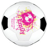 Nom personnalisé soccer défensive filles rose (Tourné)