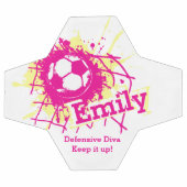 Nom personnalisé soccer défensive filles rose (Plat)