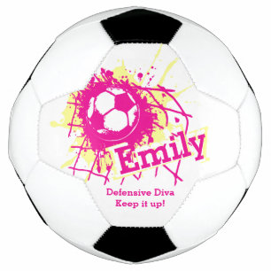 Nom personnalisé soccer défensive filles rose