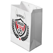 Nom personnalisé Soccer Logo sac cadeau (Dos Angle)