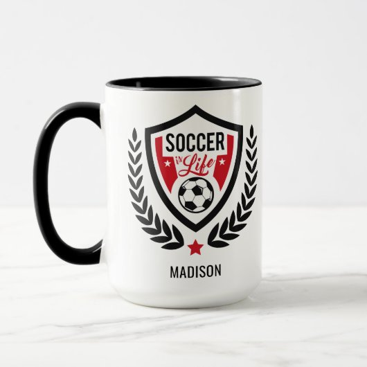 Nom personnalisé Soccer Logo tasses (Gauche)