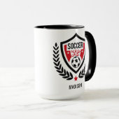 Nom personnalisé Soccer Logo tasses (Devant droit)