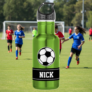 Nom personnalisé soccer sport bouteille d'eau