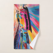 Nom personnalisé Sportscars colorés (Serviette à main)