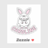 Nom personnalisé Sticker animal de ferme lapin (Feuille)