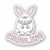 Nom personnalisé Sticker animal de ferme lapin (Devant)