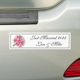 Nom Personnalisé Sticker Bumper Marié