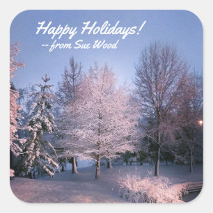 Nom personnalisé Stickers cadeau Winter Wonderland