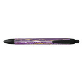 Nom personnalisé Stylo Agate violet marbre d'or (Dos)